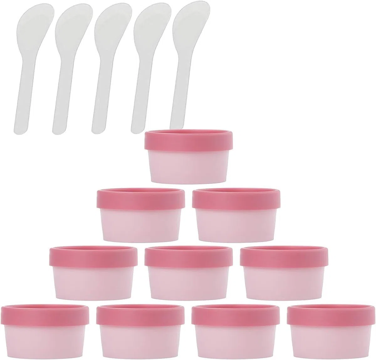 Butelki kosmetyczne, 12 szt. Pustych, szczelnych pojemników na kosmetyki z pokrywkami i 6 szpatułek(Pink,50ml)