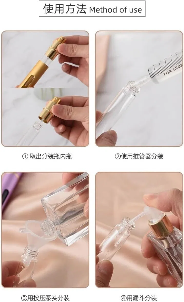Minibutelki podróżne na perfumy, atomizery do perfum 2 szt. 5 ml 10 ml Przenośne mini butelki do perfum wielokrotnego napełniania Zapach w sprayu Puste pojemniki Butelka z atomizerem na narzędzie podr
