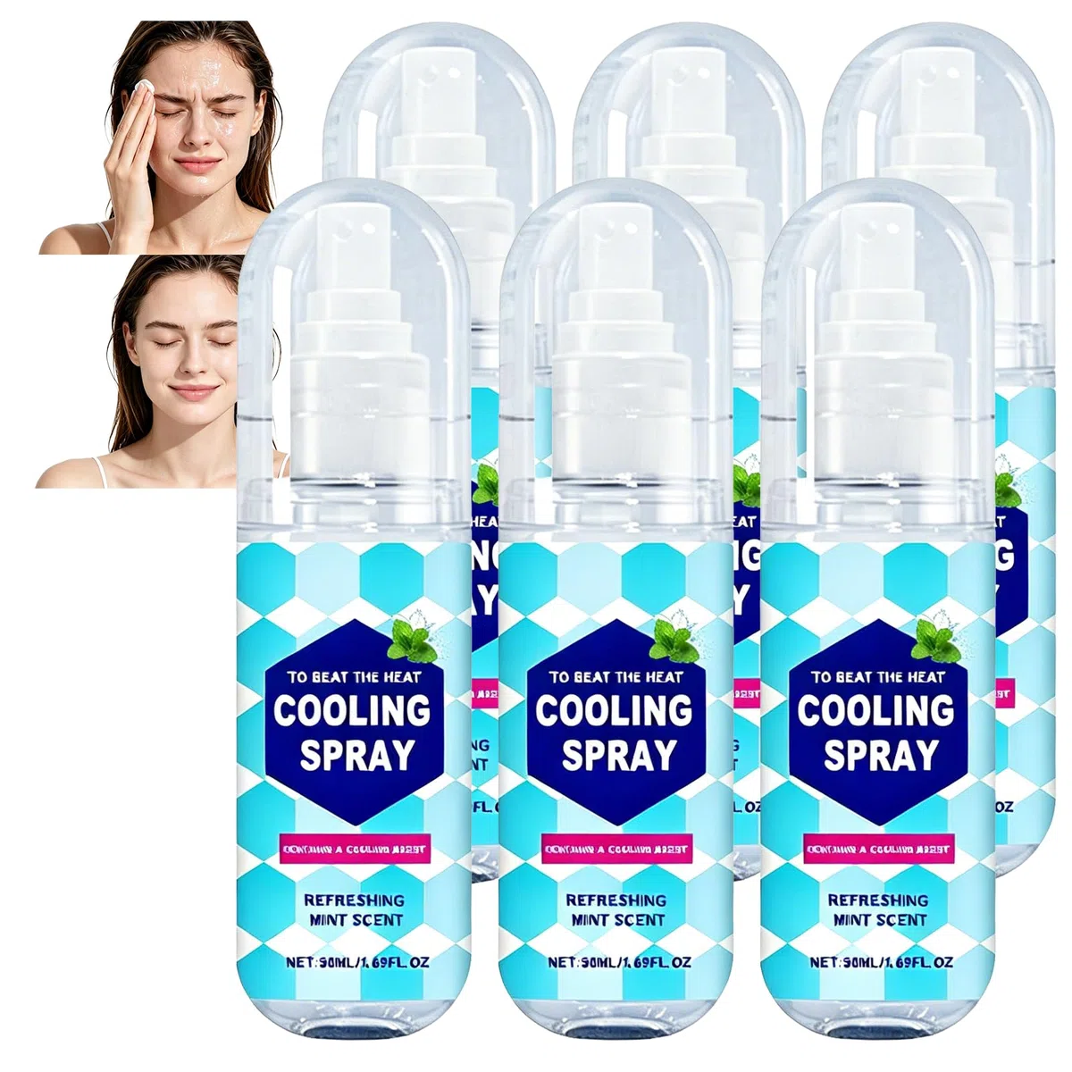 Spray chłodzący na gorącą pogodę, na lato, do aktywności na świeżym powietrzu, Instant Coolness Mist, naturalna mgiełka miętowa, chłodzenie całego ciała, produkty chłodzące do uprawiania sportu